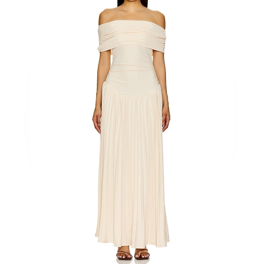 Lioness Cream Off-Shoulder Maxi Dress